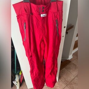 Ski  Pants with Zipper Pockets ski pants red